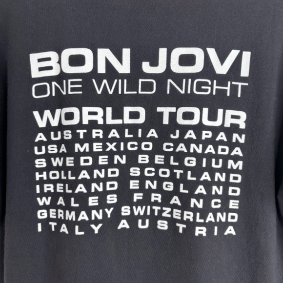 Vintage Single Stitch Bon Jovi Tour Shirt M One Wild Night 100% Cotton 2001 - Picture 7 of 11